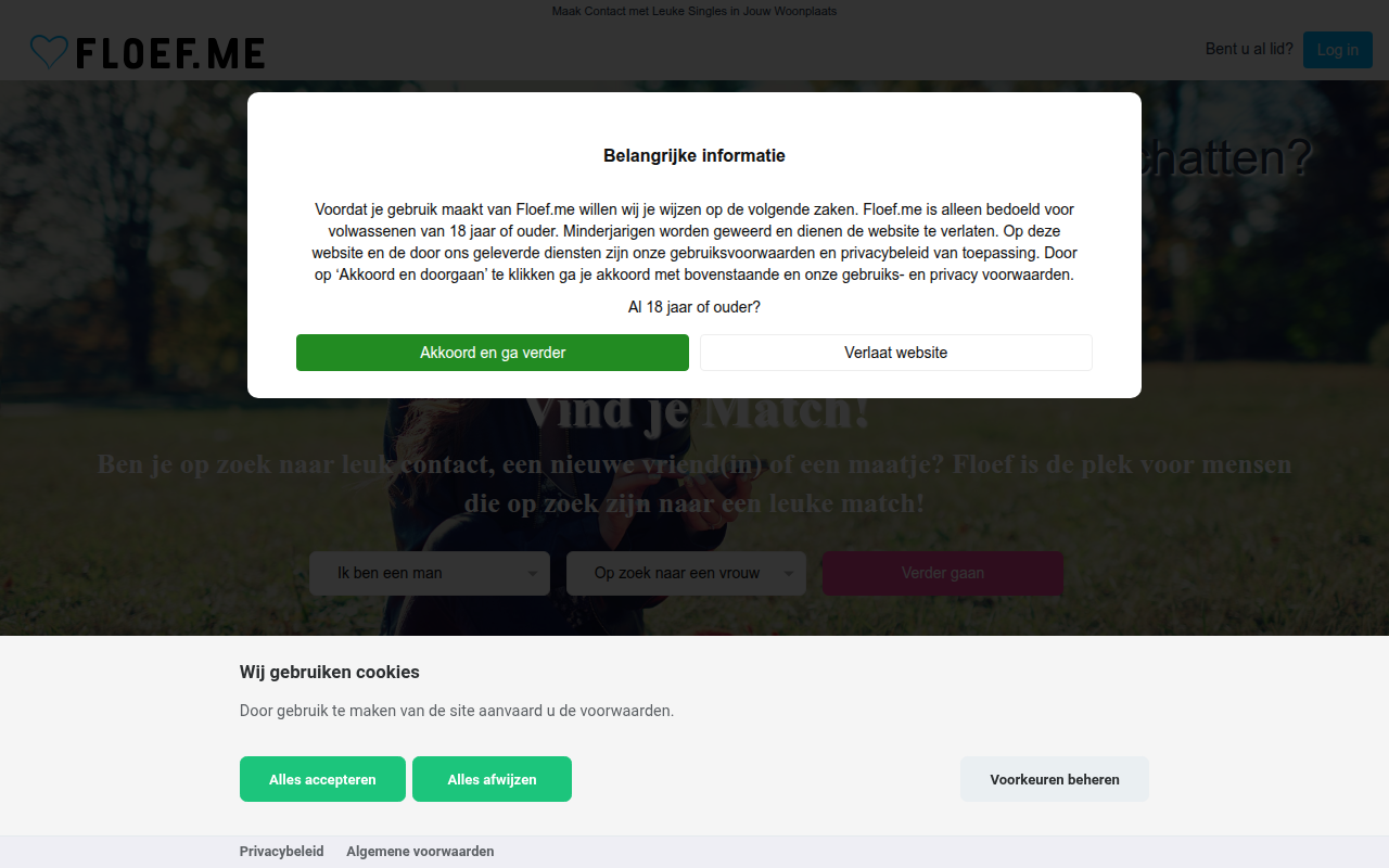 Screenshot van floef.me