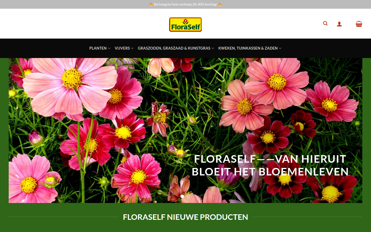 Screenshot van floraselfstore.com