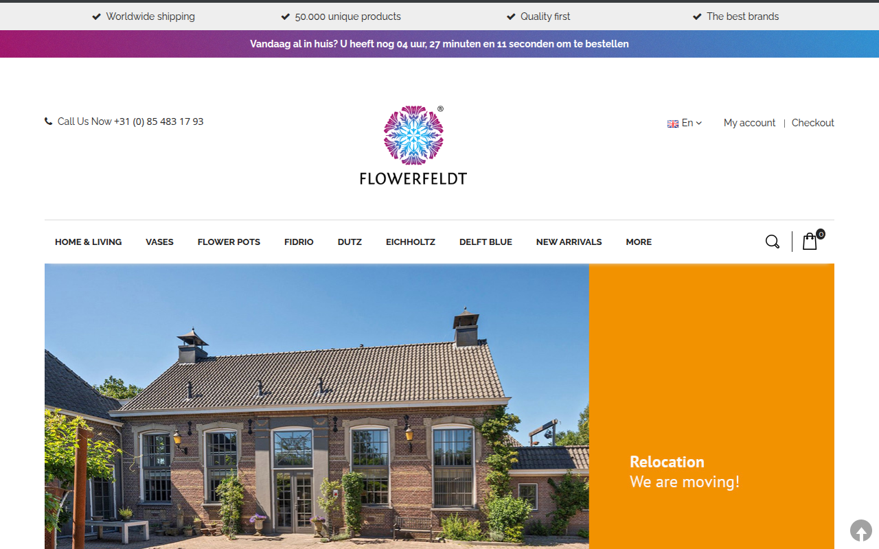 Screenshot van flowerfeldt.webshopapp.com