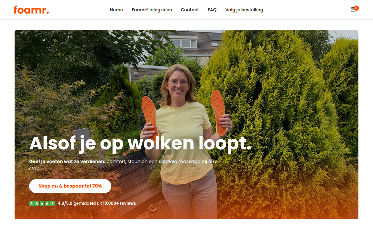Screenshot van foamr.nl