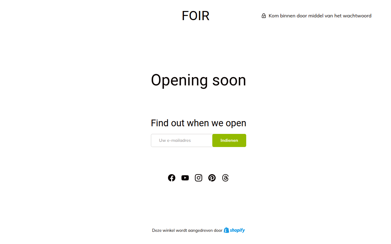 Screenshot van foir.nl
