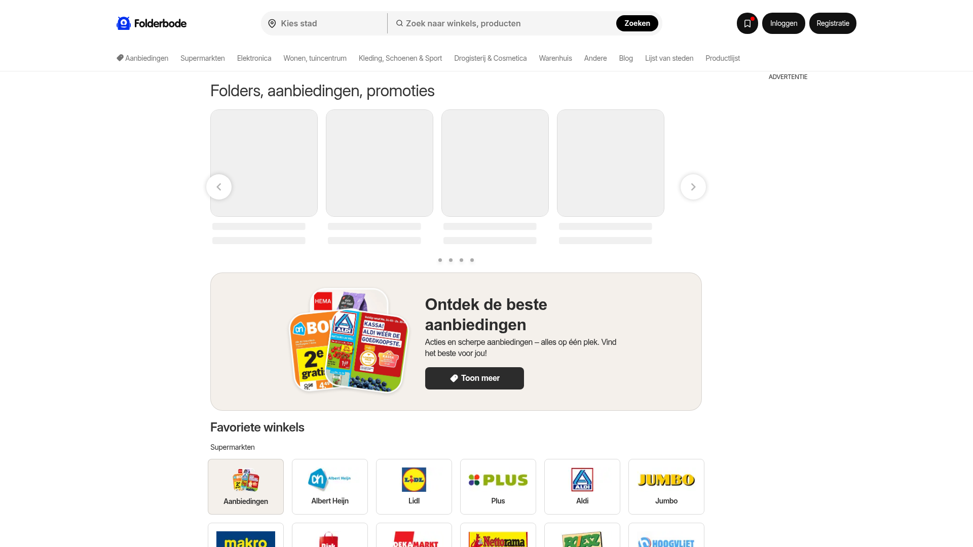 Screenshot van folderbode.nl
