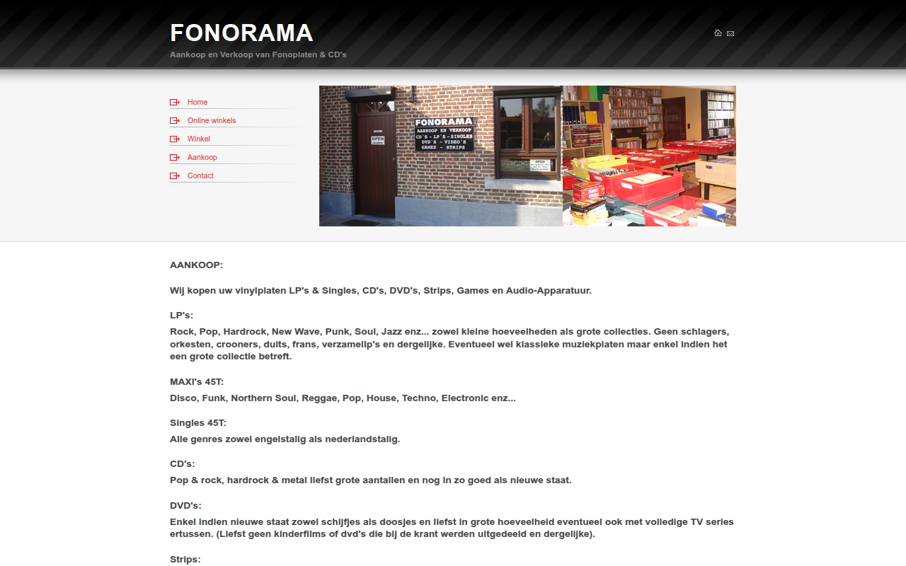 Screenshot van fonorama.be