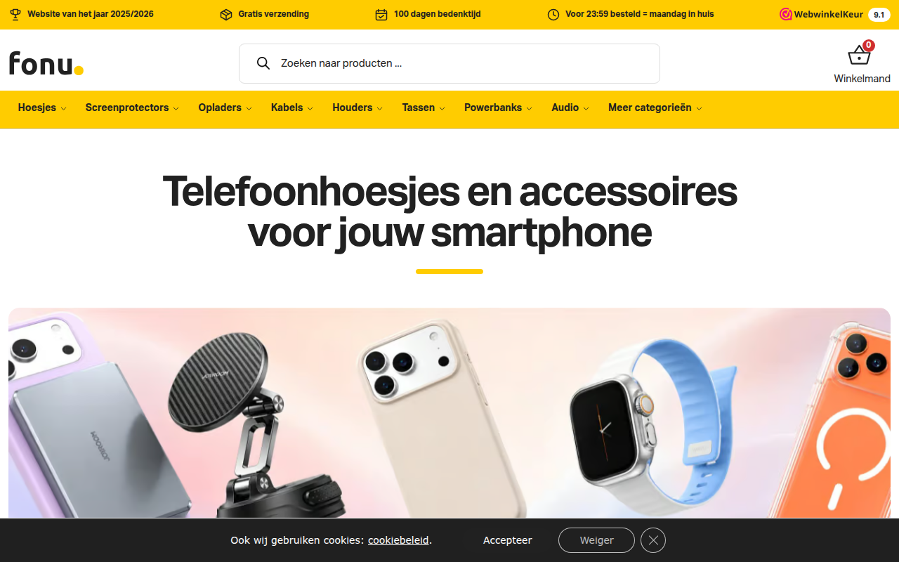 Screenshot van fonu.nl
