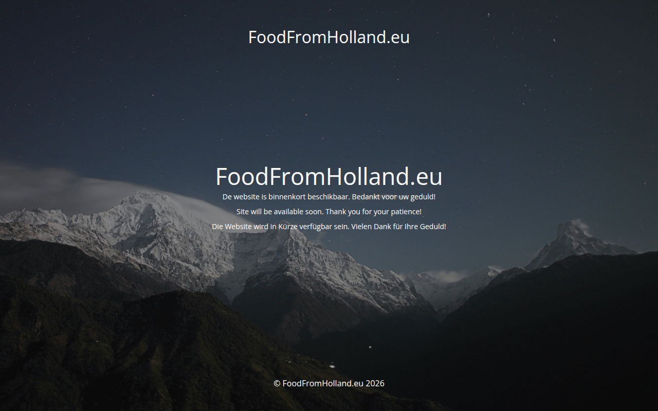 Screenshot van www.foodfromholland.eu