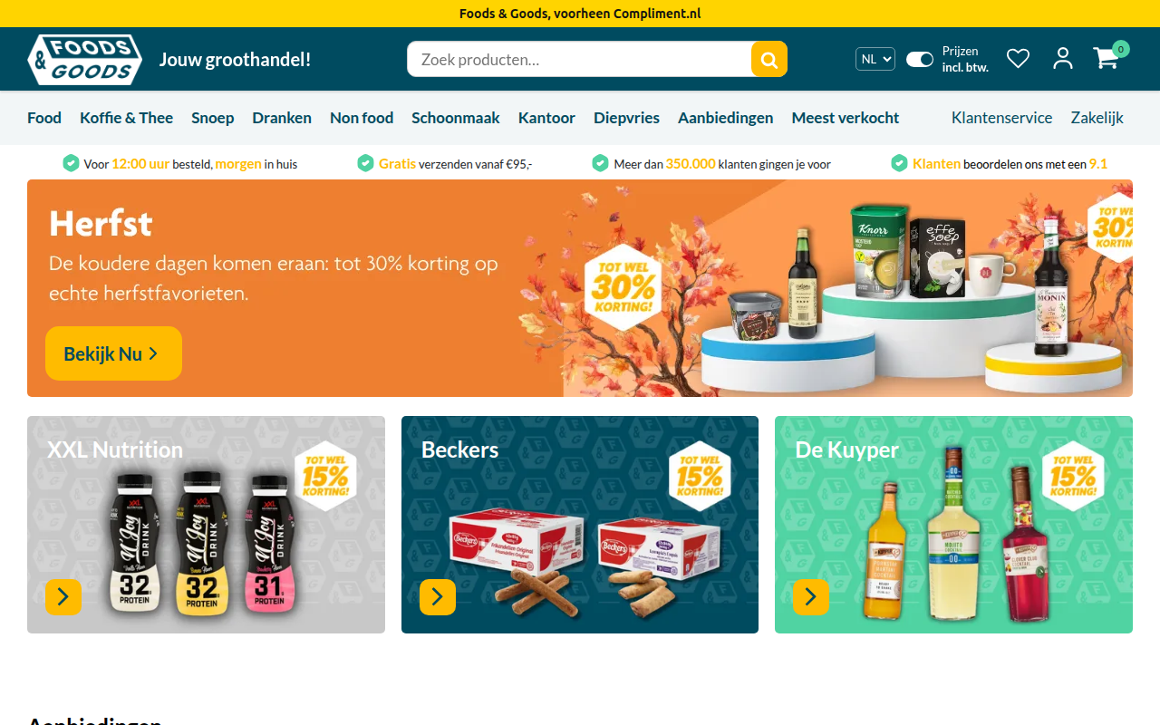 Screenshot van foodsandgoods.nl