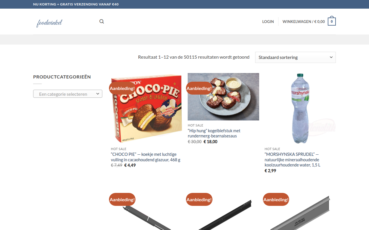 Screenshot van foodwinkel.nl