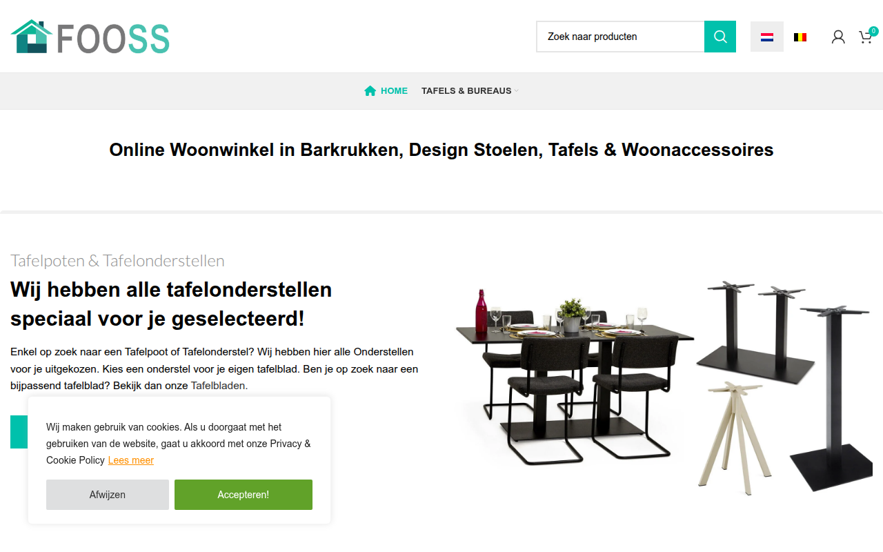 Screenshot van fooss.nl