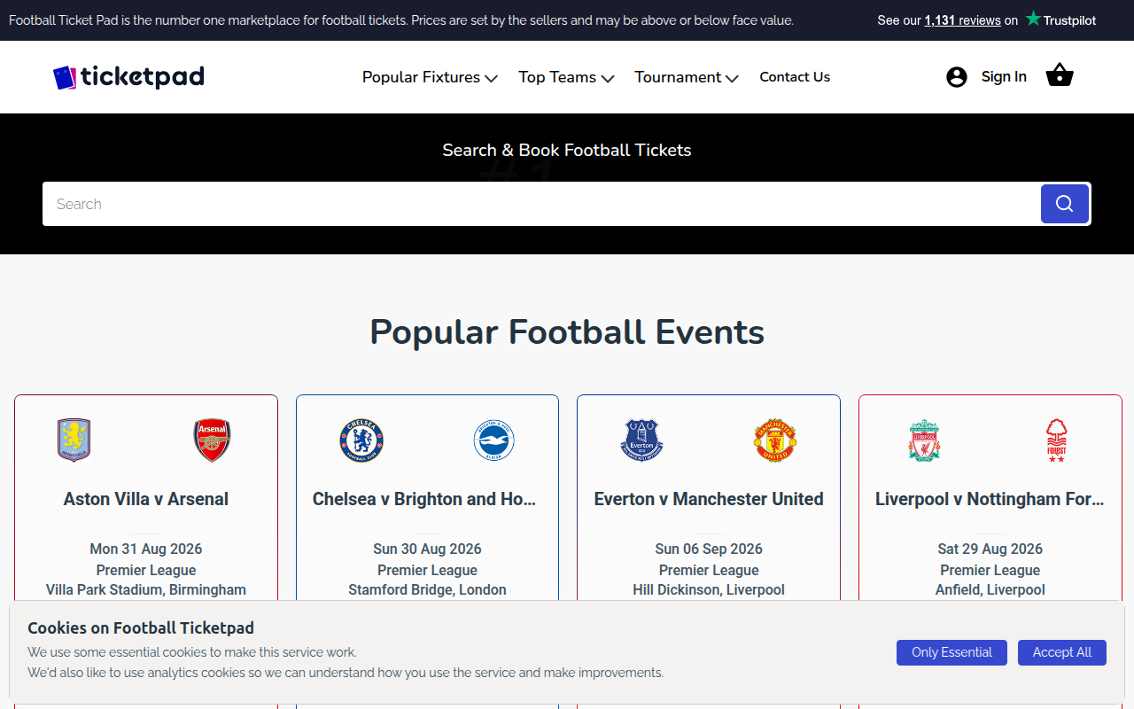 Screenshot van footballticketpad.com