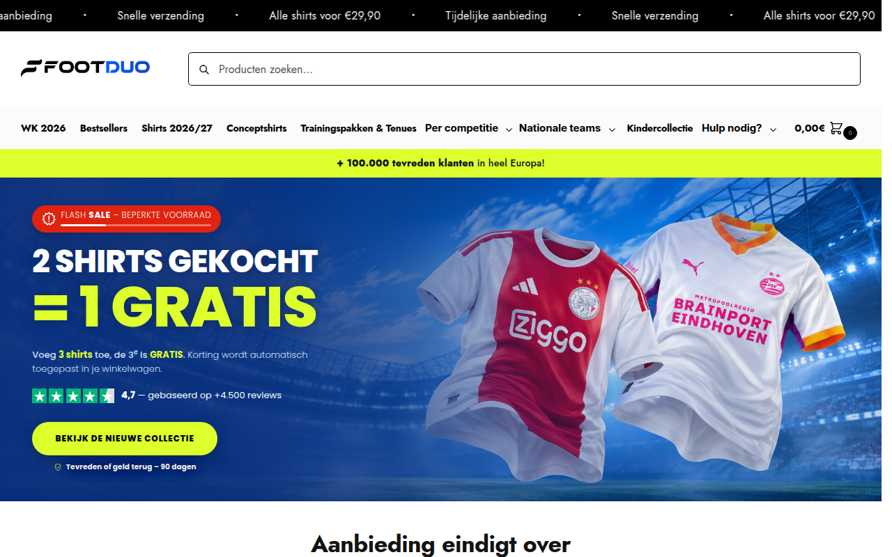 Screenshot van footduo.nl