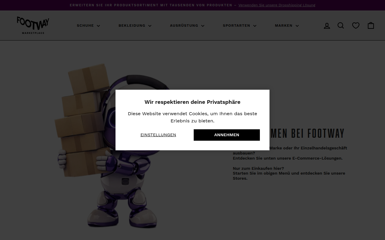 Screenshot van footway.com