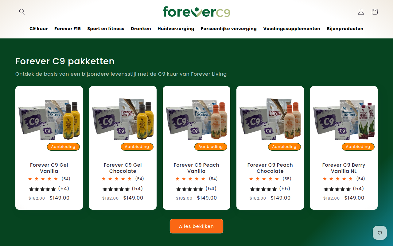 Screenshot van foreverc9.nl
