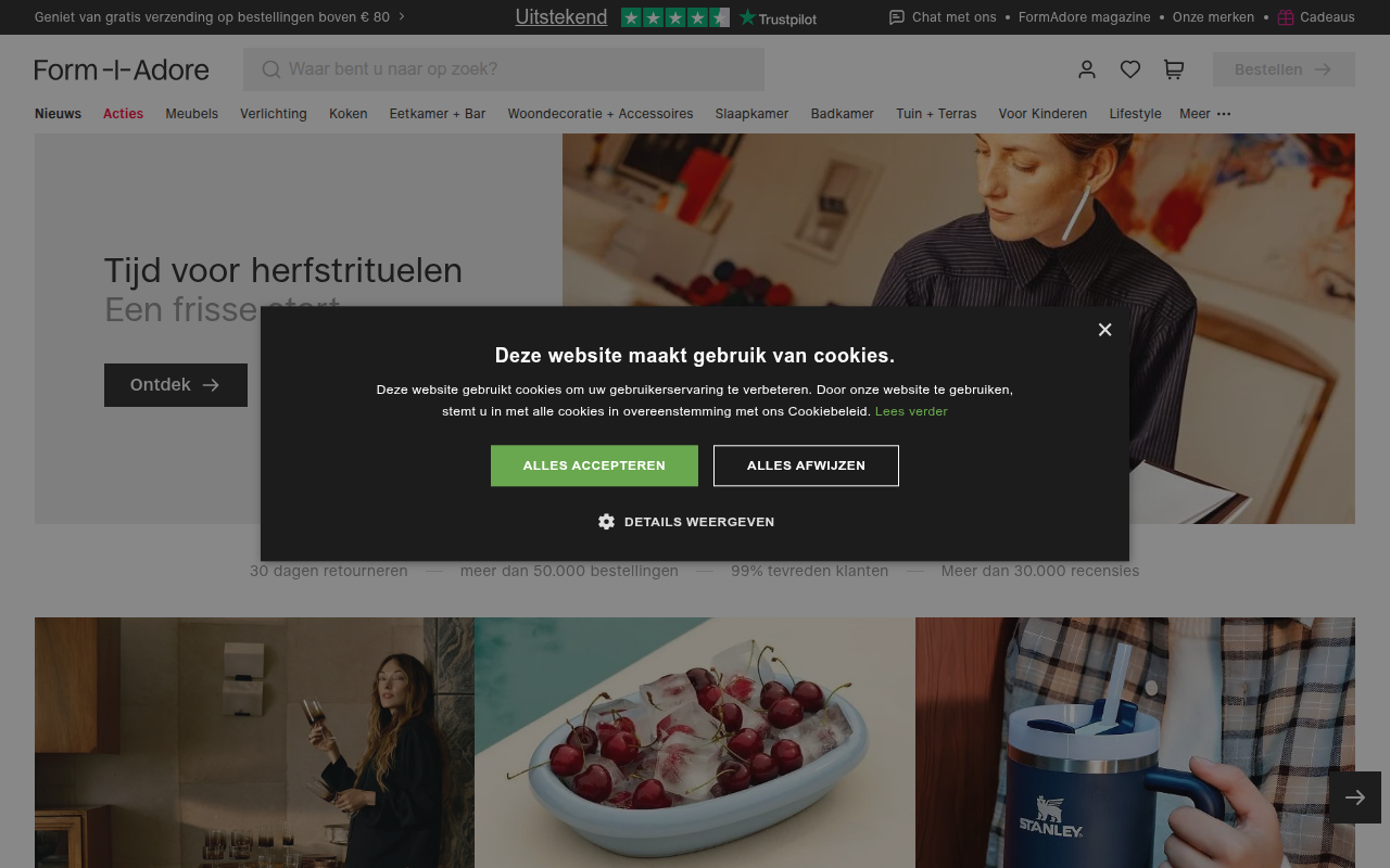 Screenshot van formadore.nl
