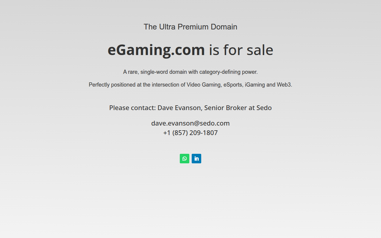 Screenshot van forsale.egaming.com