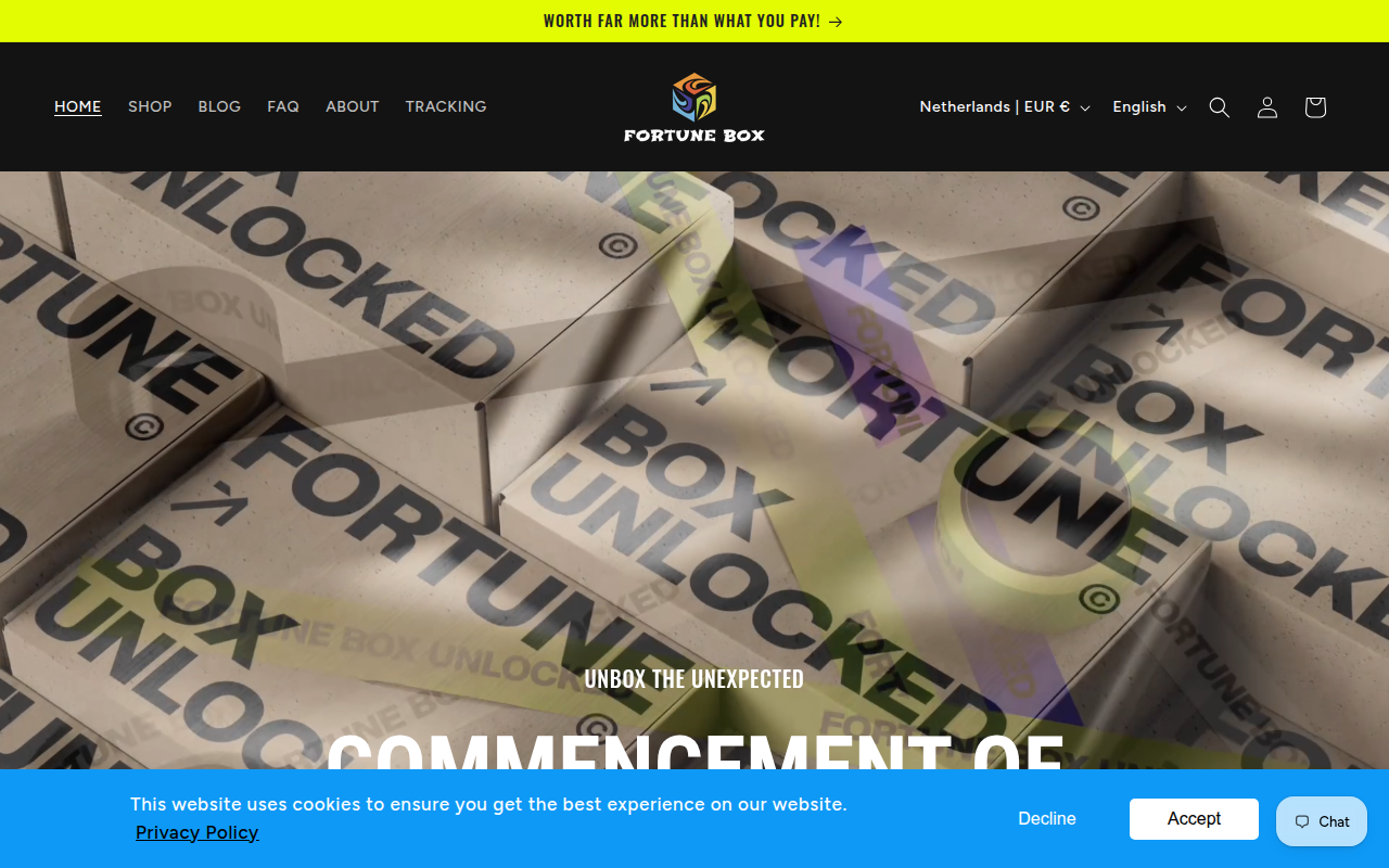 Screenshot van fortuneboxes.com