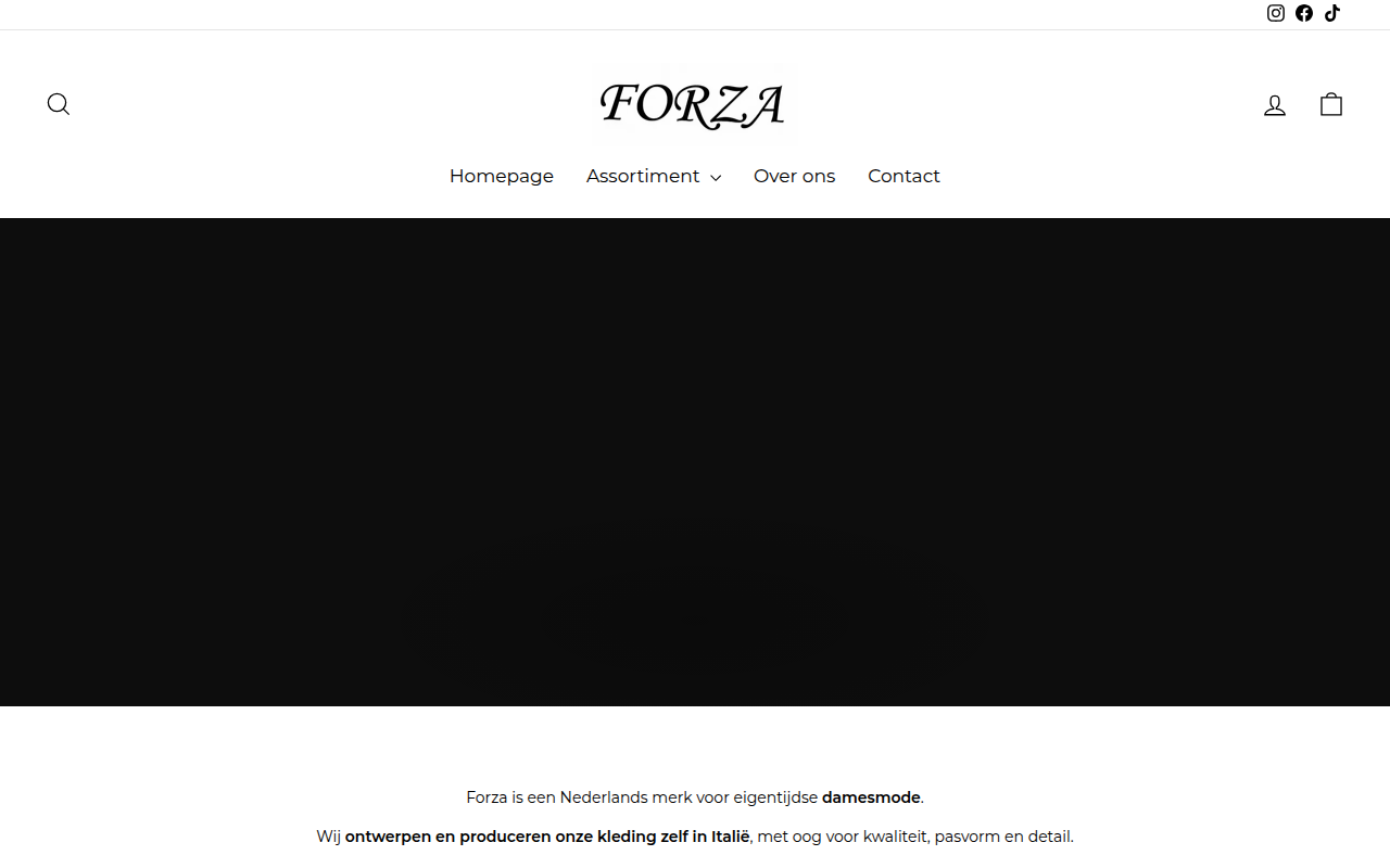 Screenshot van forzafashion.nl