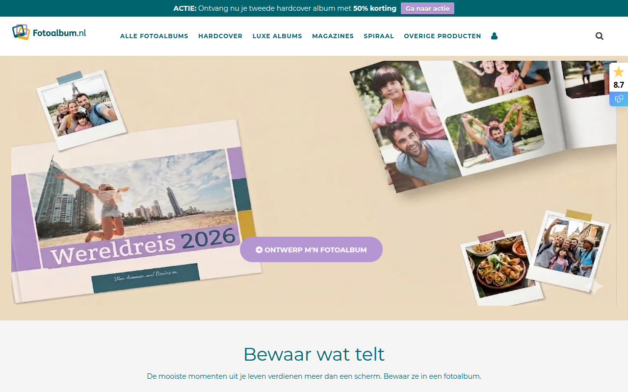Screenshot van fotoalbum.nl