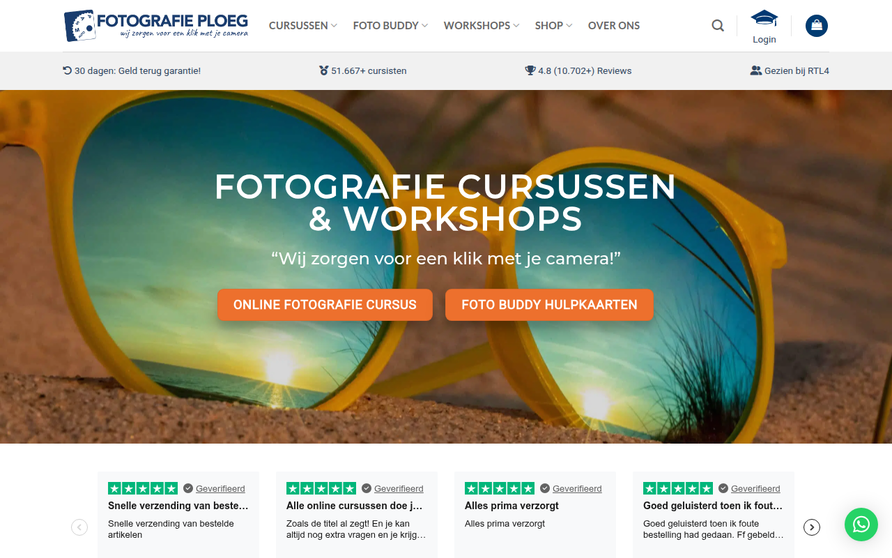 Screenshot van www.fotografieploeg.nl