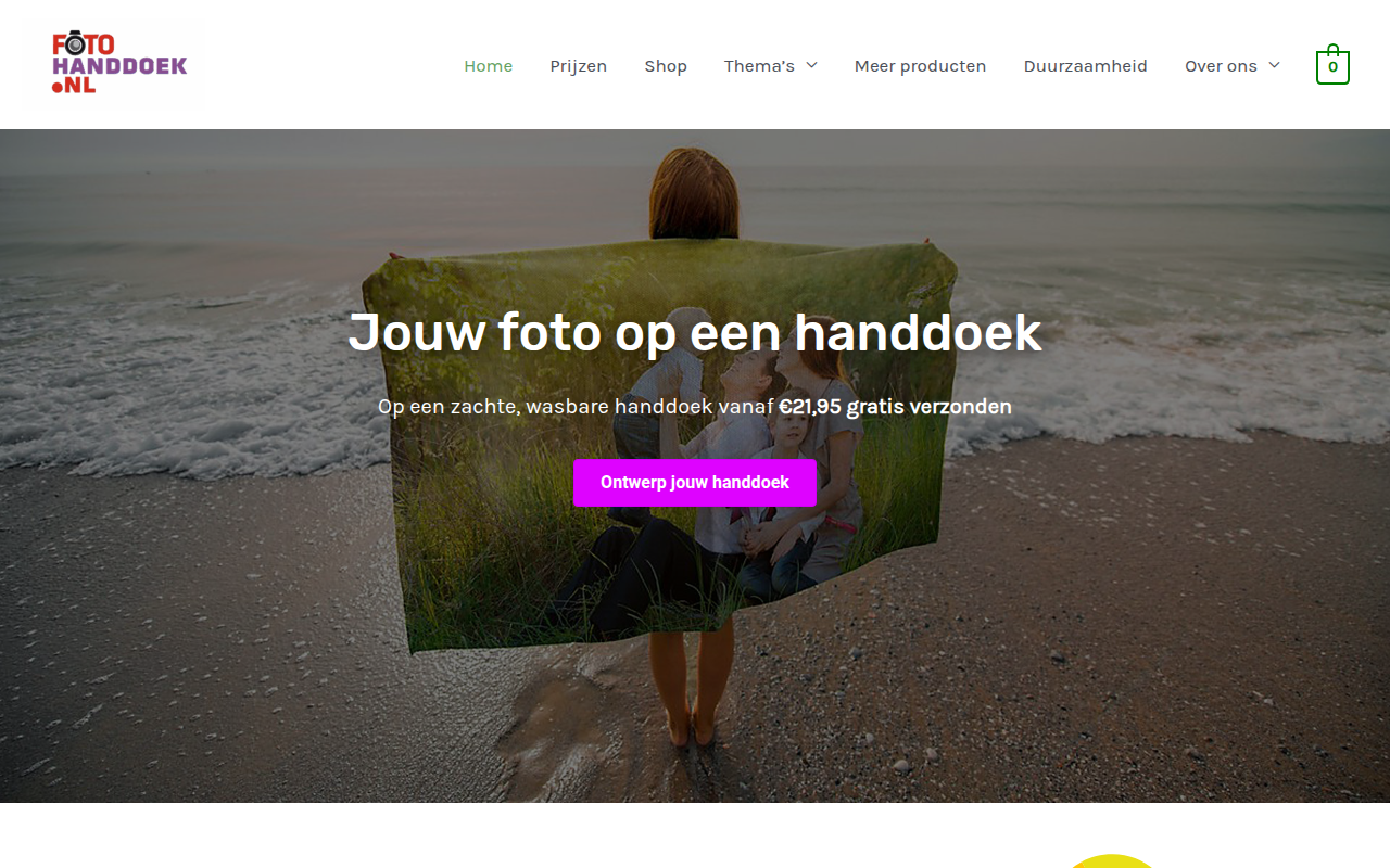 Screenshot van fotohanddoek.nl