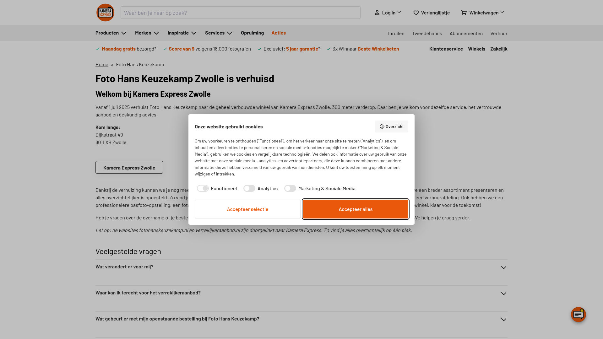 Screenshot van fotohanskeuzekamp.nl