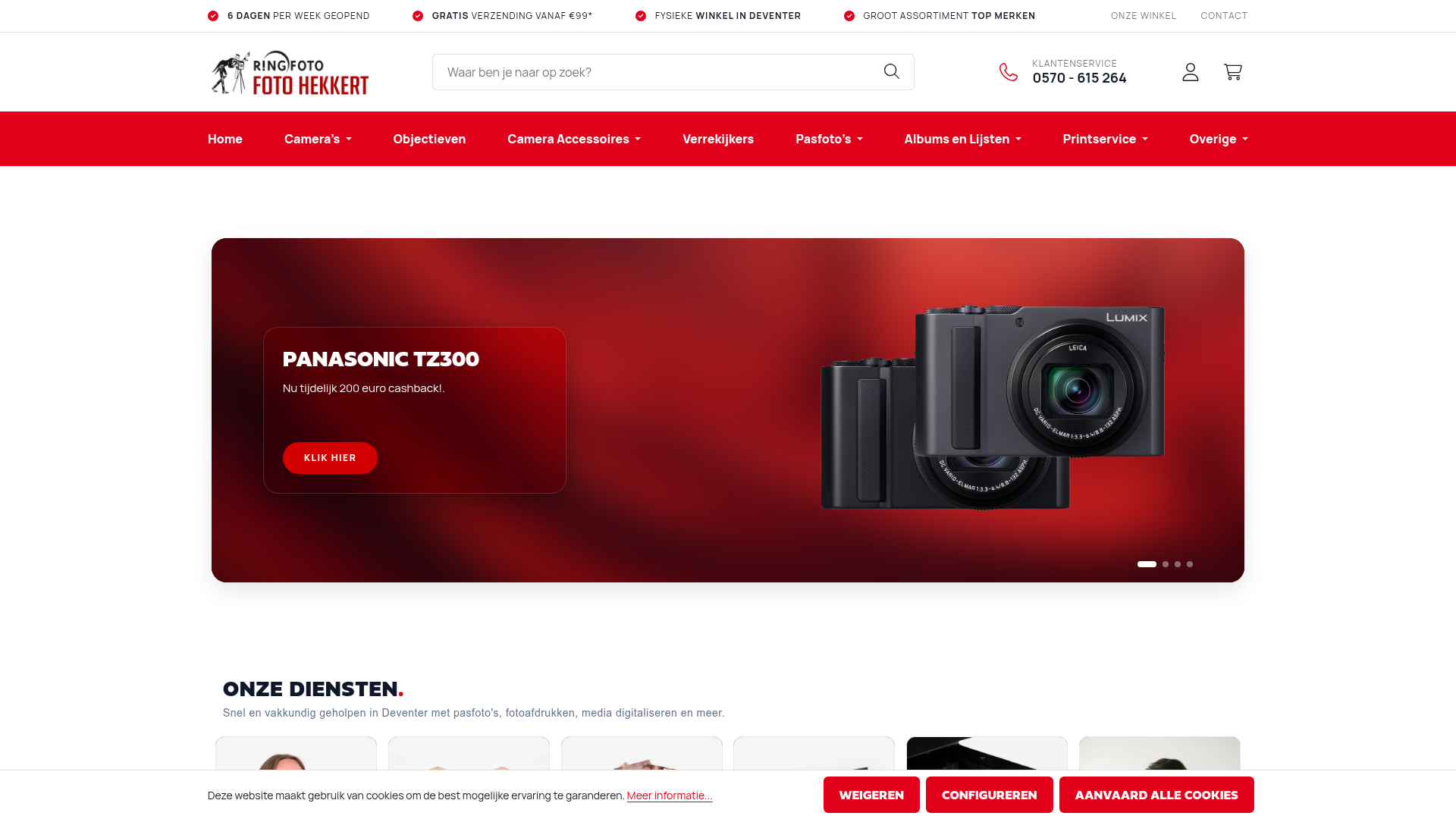 Screenshot van fotohekkert.nl