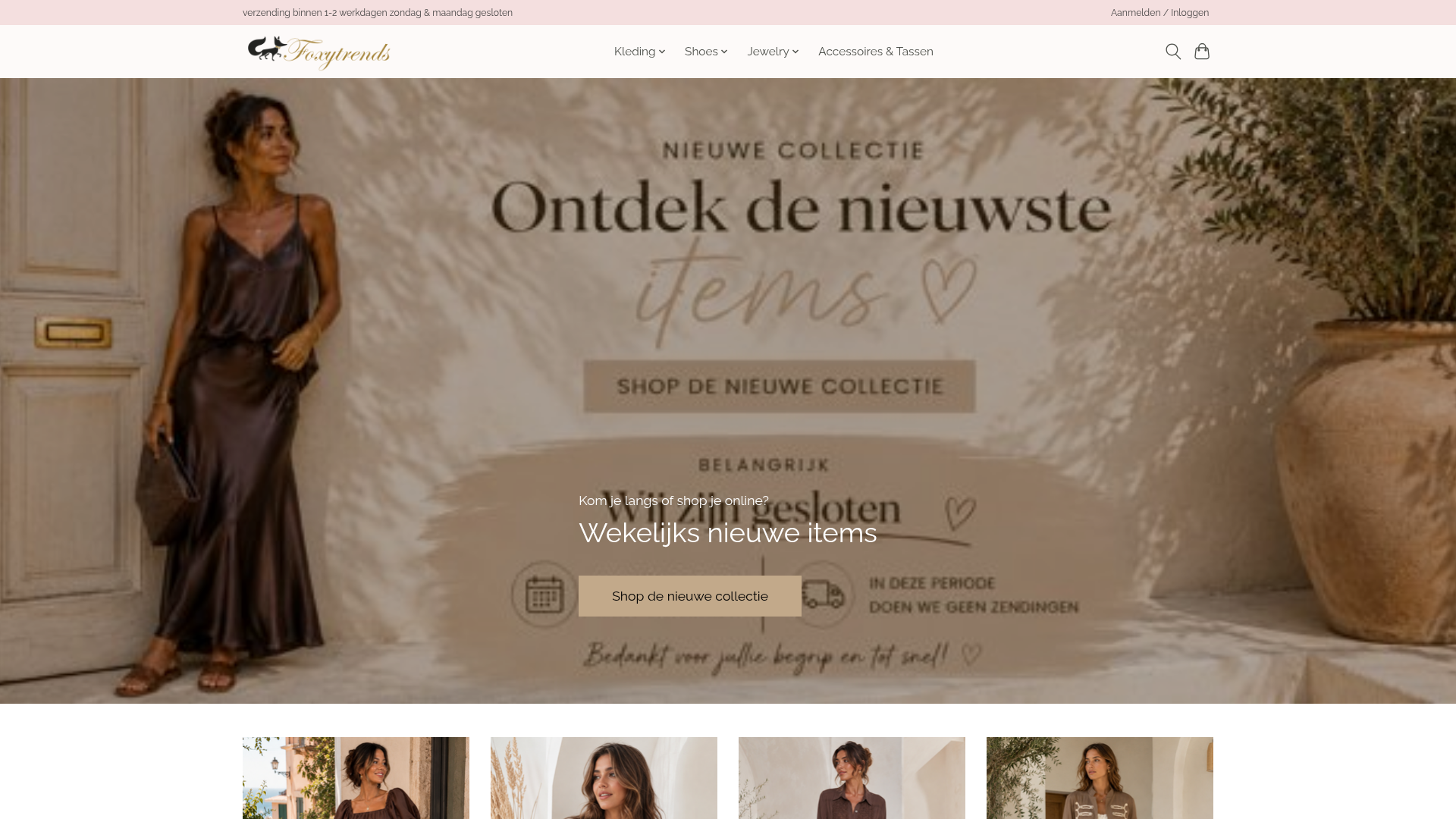 Screenshot van foxytrends.nl