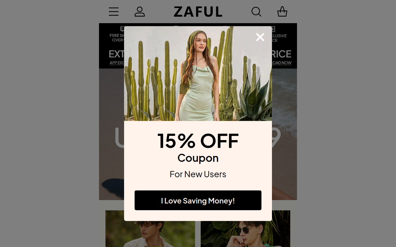 Screenshot van fr-m.zaful.com
