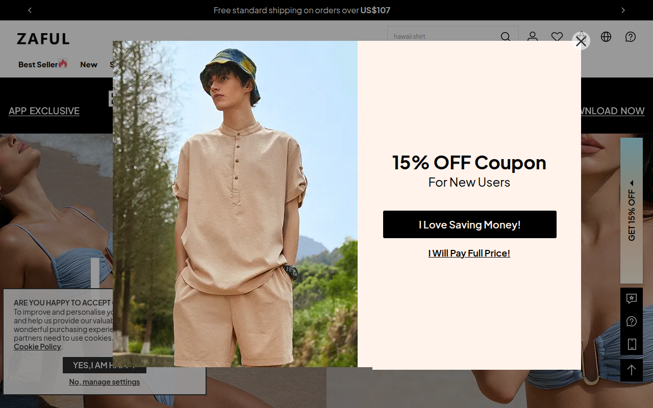 Screenshot van fr.zaful.com