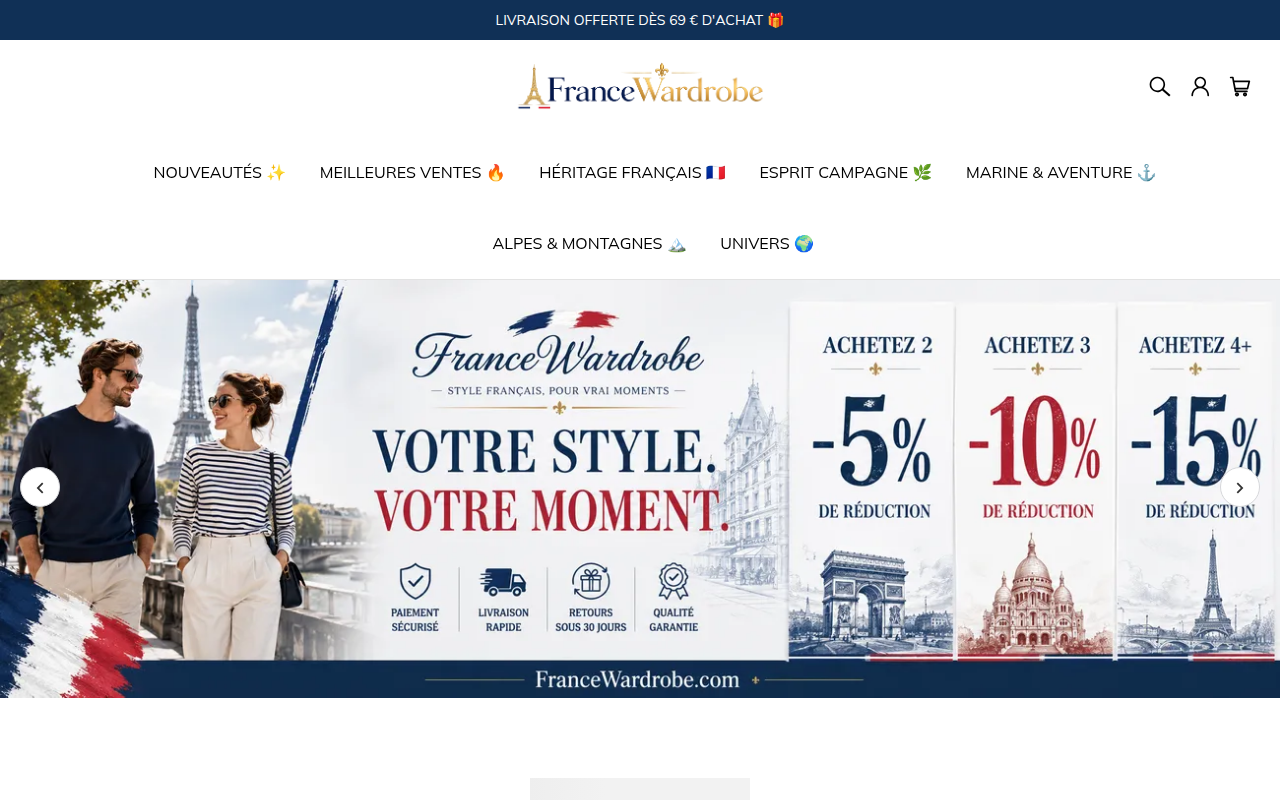 Screenshot van francewardrobe.com