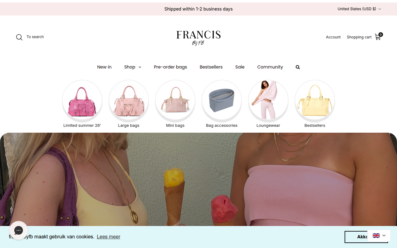Screenshot van francisbyfb.com
