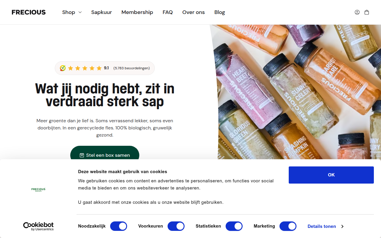 Screenshot van frecious.bio