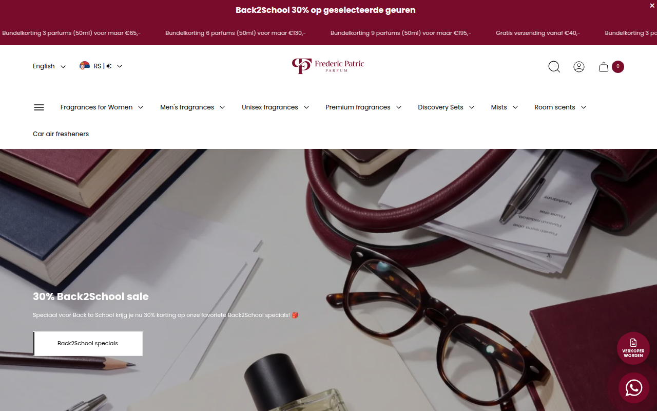 Screenshot van fredericpatric.nl