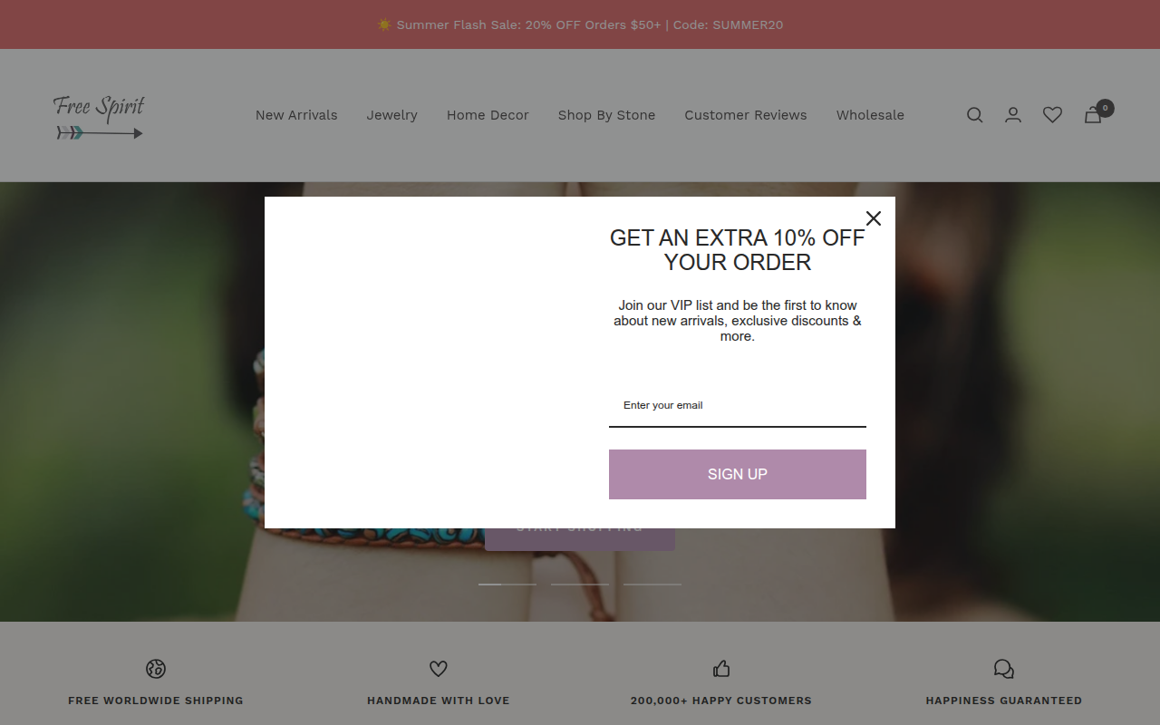 Screenshot van free-spirit-shop.com