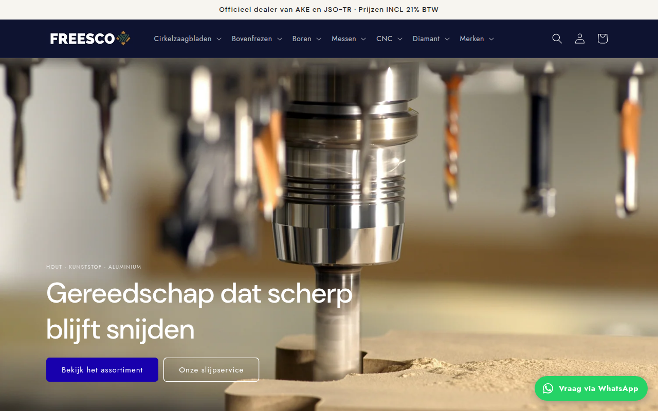 Screenshot van freesco.nl