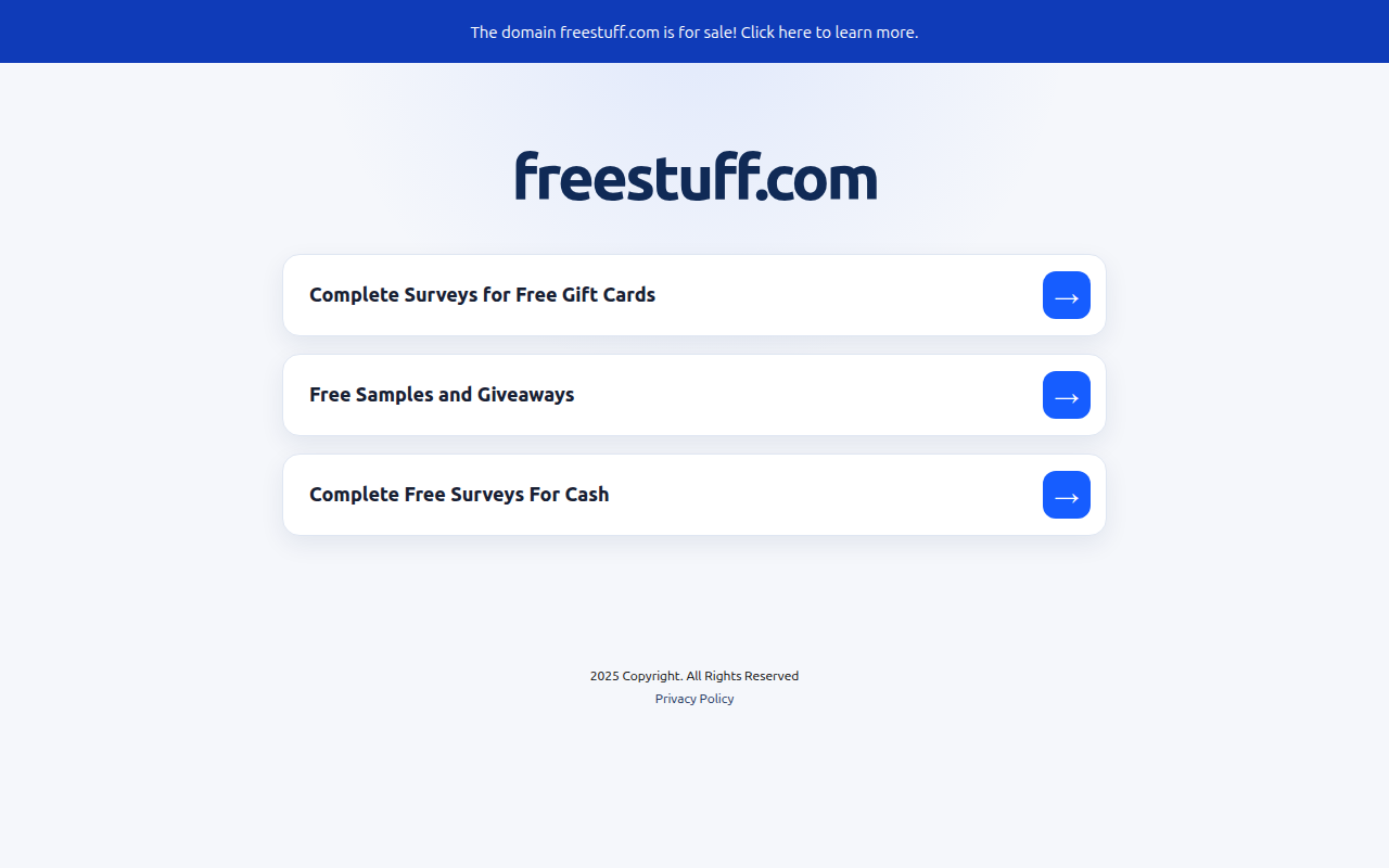Screenshot van freestuff.com