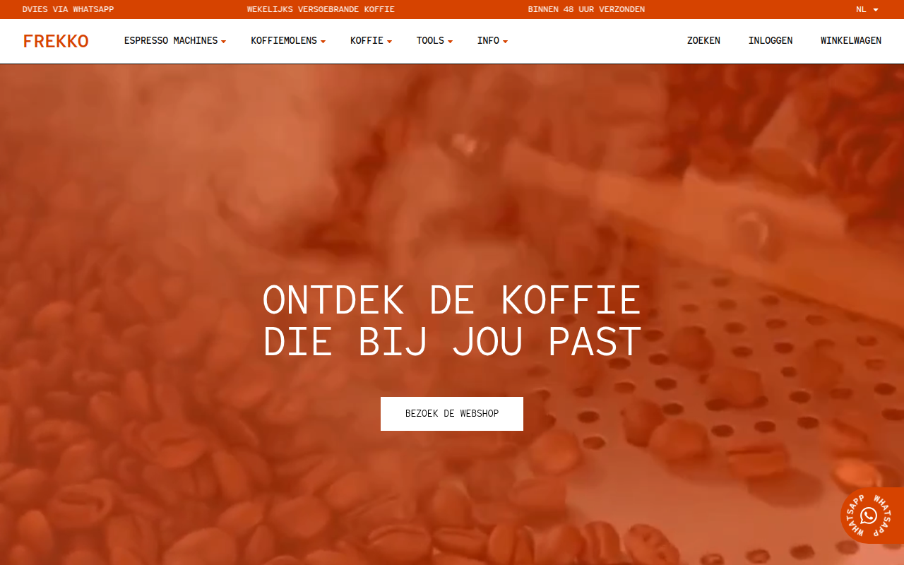Screenshot van frekko.nl