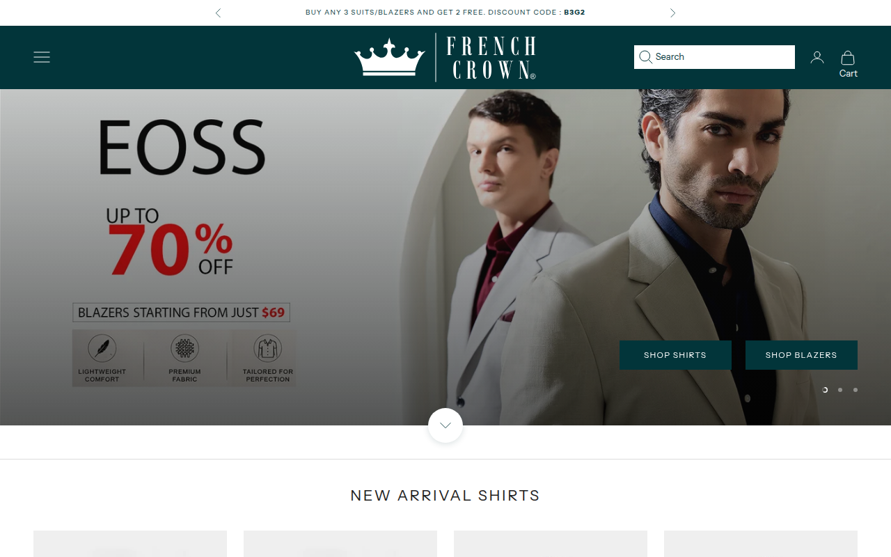 Screenshot van frenchcrown.com