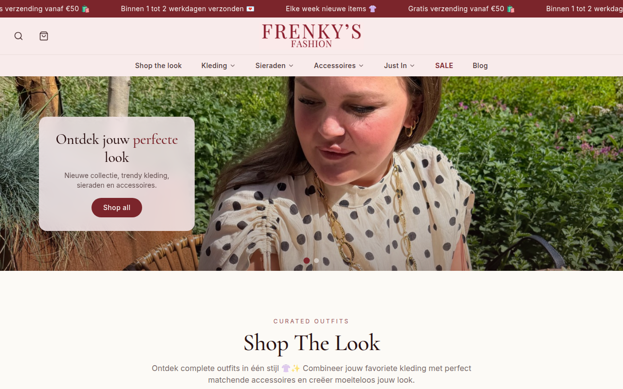 Screenshot van frenkysfashion.nl