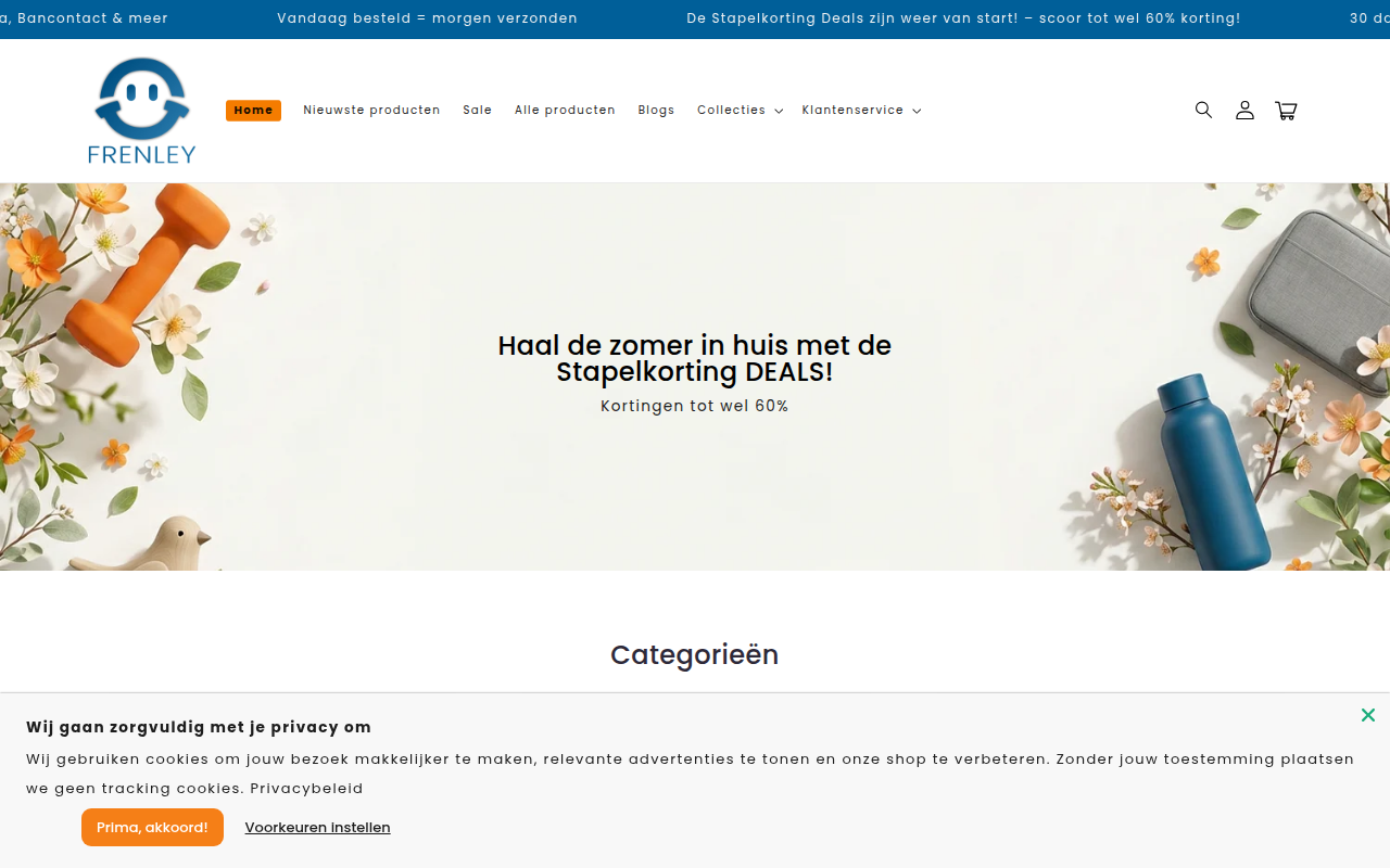 Screenshot van frenley.nl