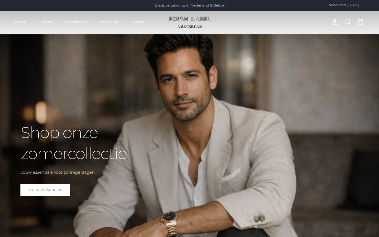 Screenshot van freshlabelamsterdam.nl