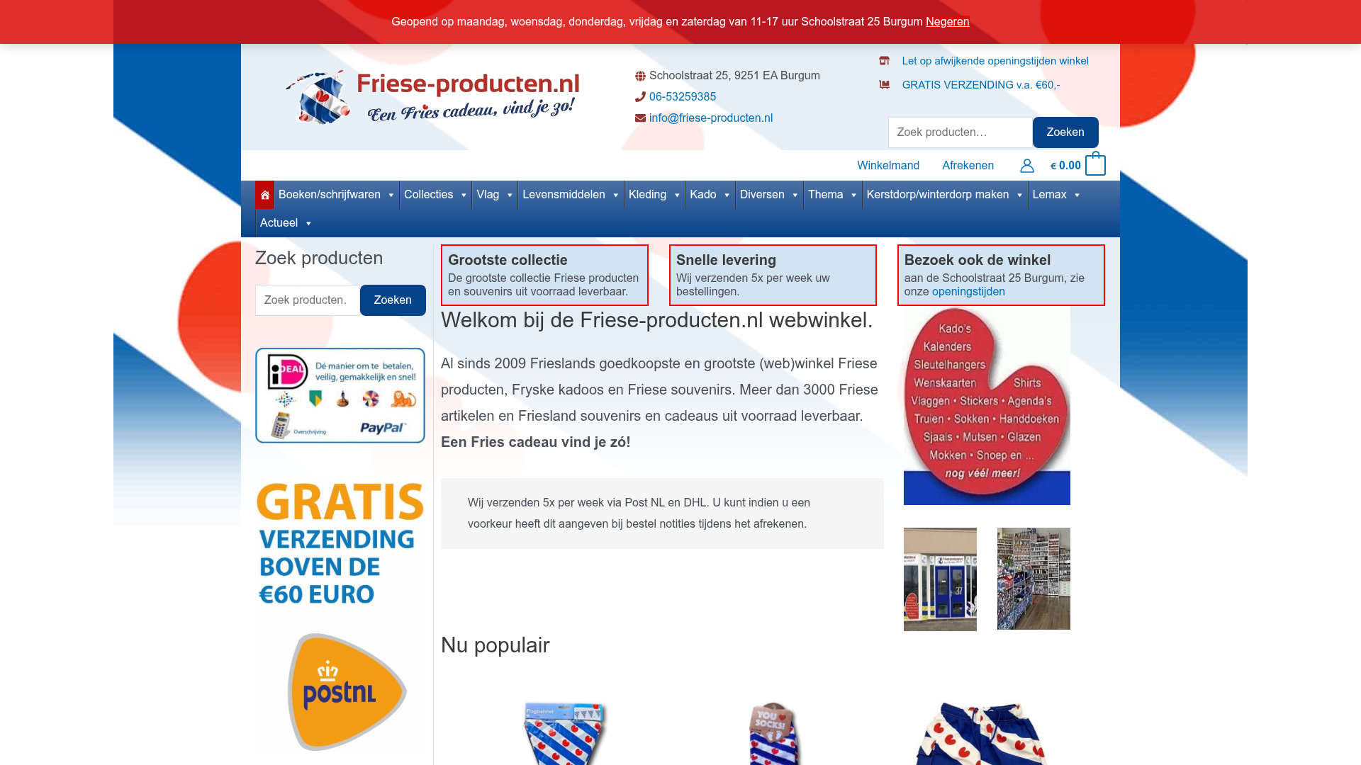 Screenshot van friese-producten.nl