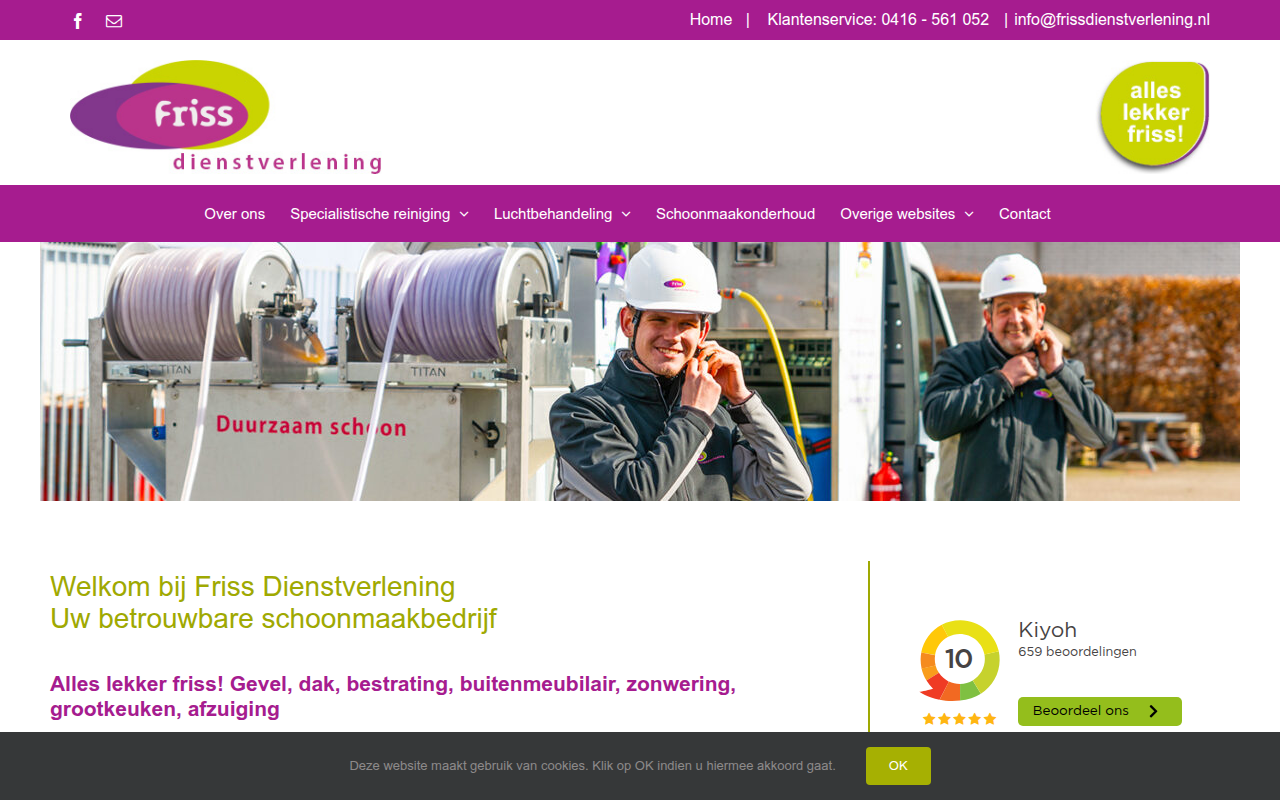 Screenshot van frissdienstverlening.nl