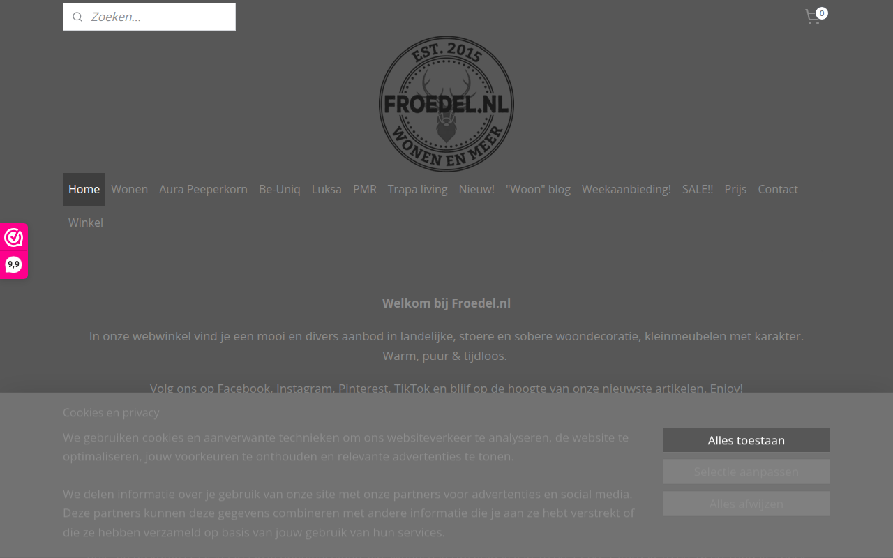 Screenshot van froedel.nl