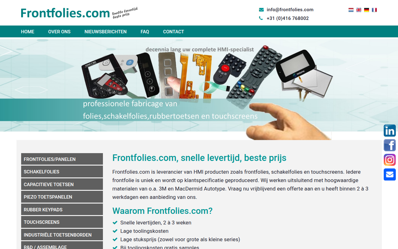 Screenshot van frontfolies.com