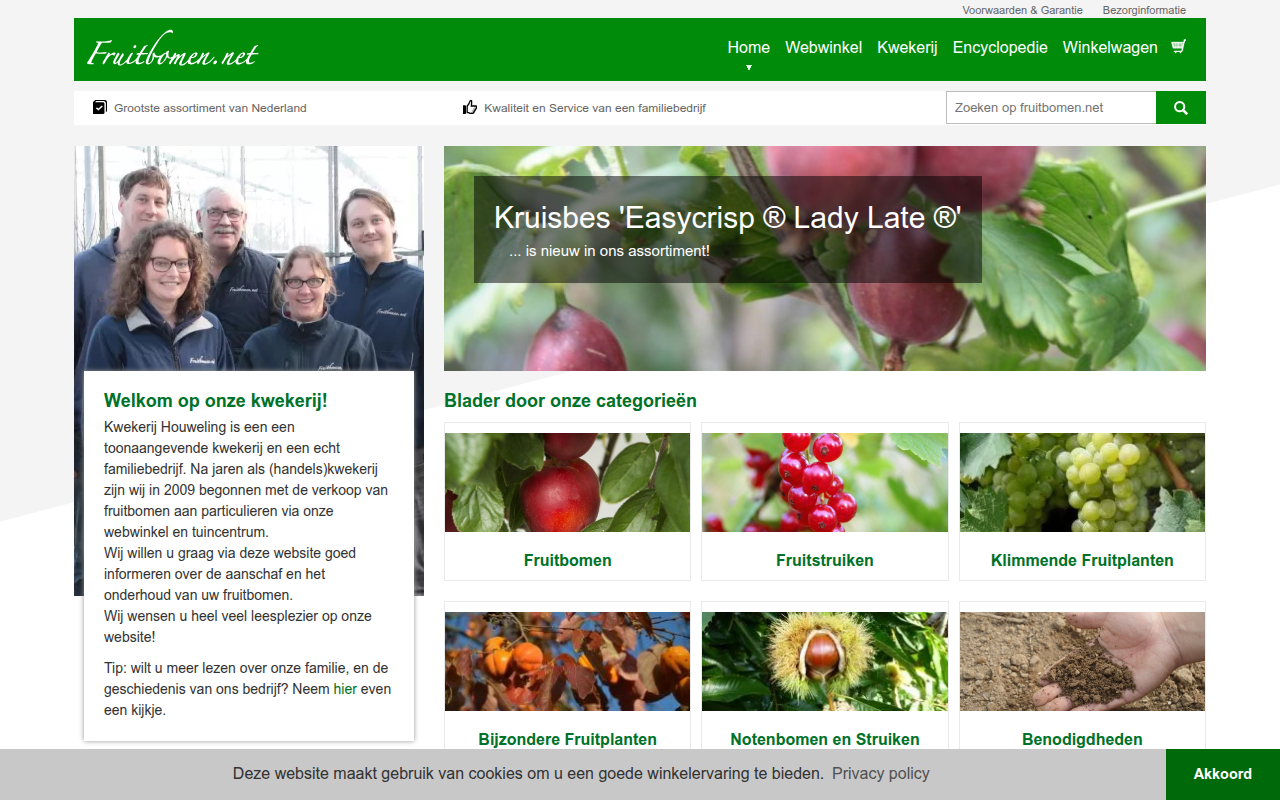 Screenshot van fruitbomen.net