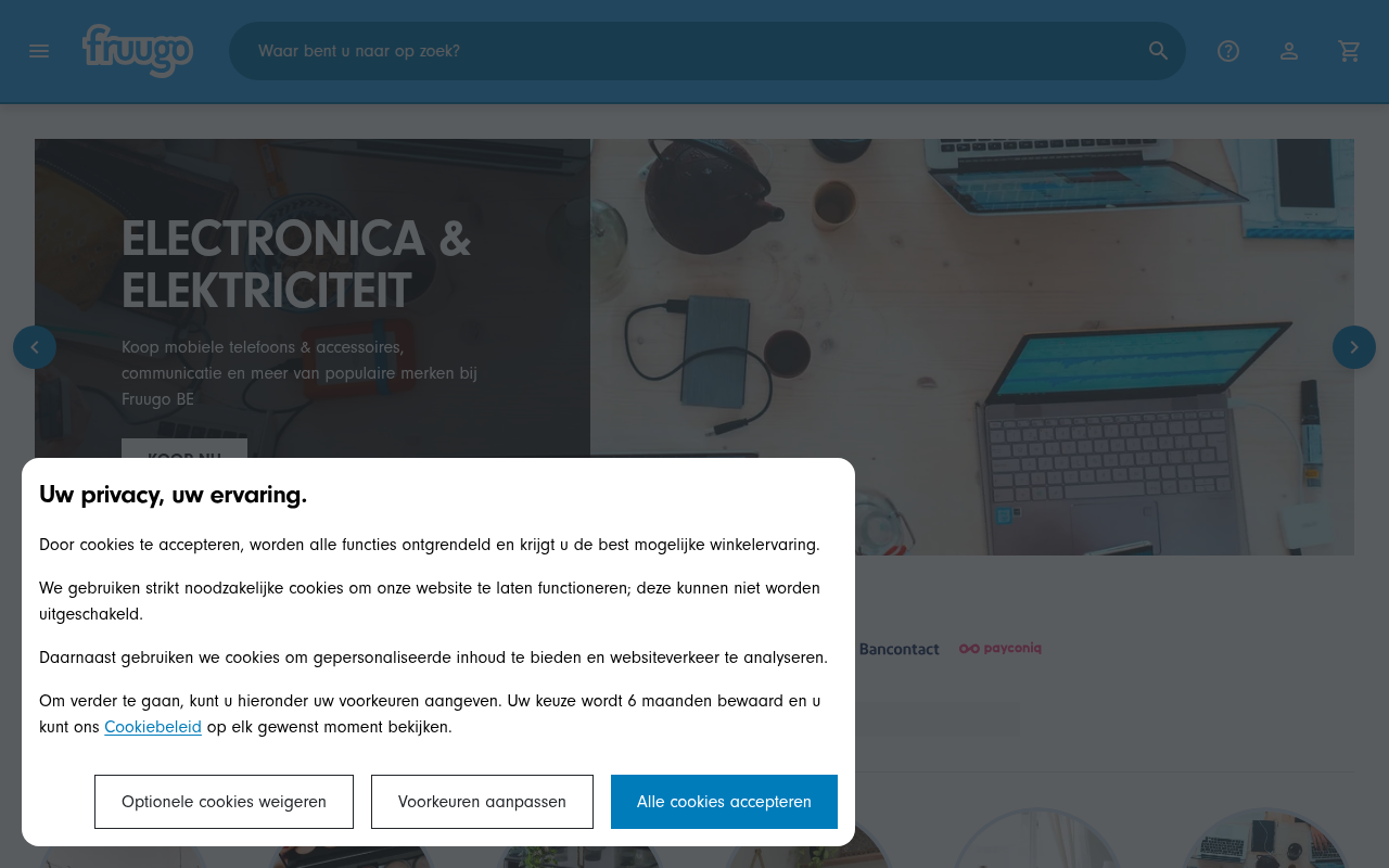 Screenshot van fruugo.be
