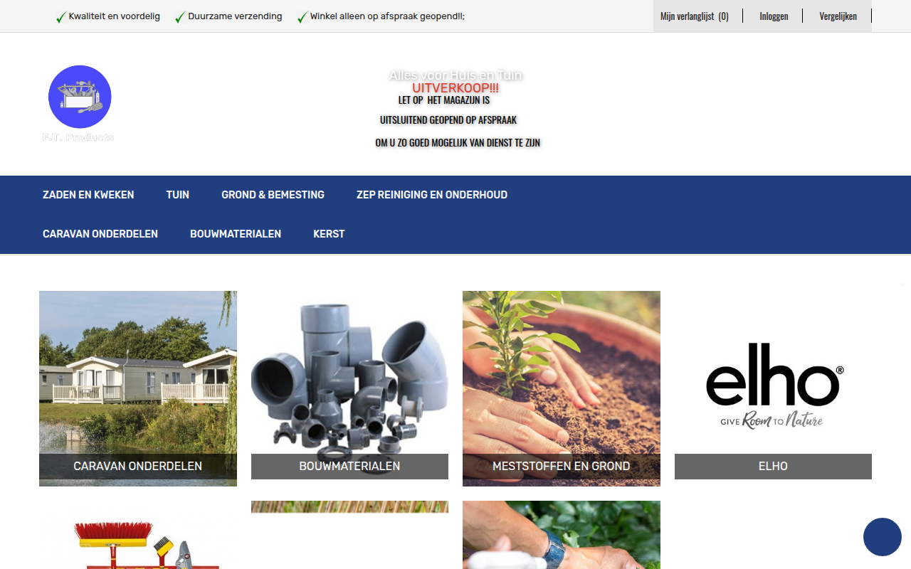 Screenshot van ftproducts.nl