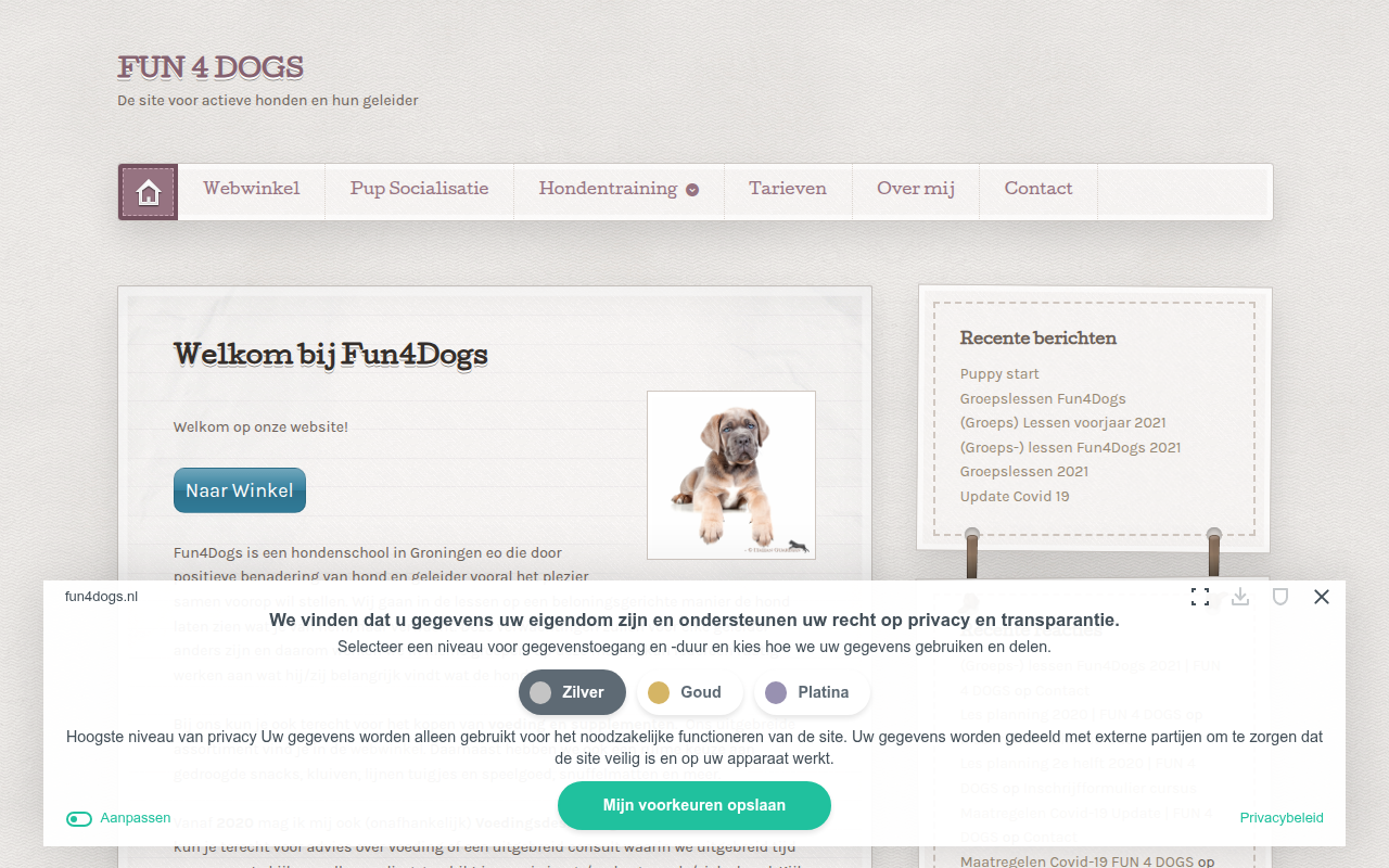 Screenshot van fun4dogs.nl