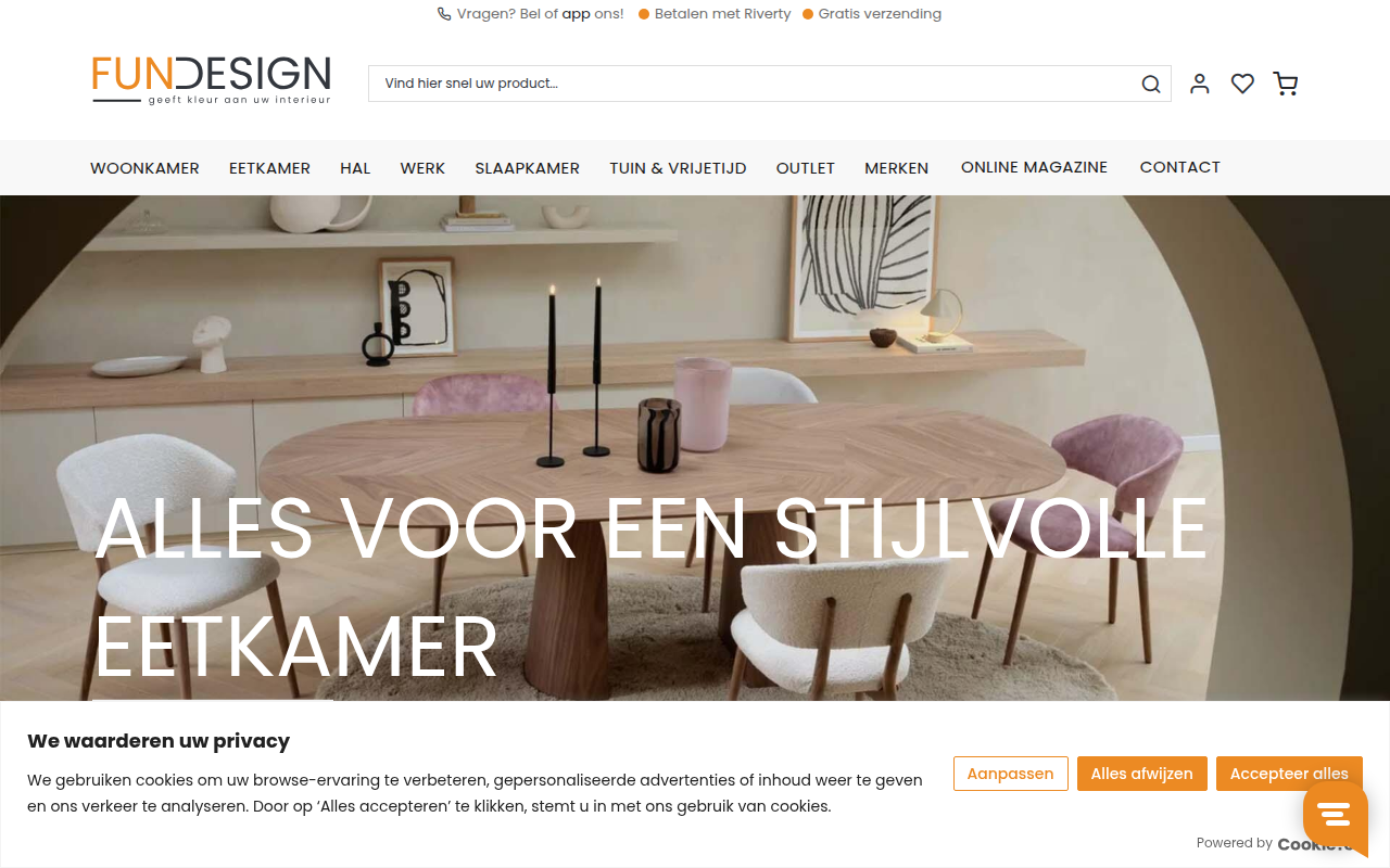 Screenshot van fundesign.nl