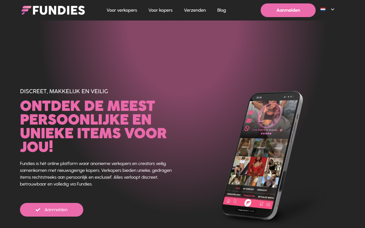 Screenshot van fundies.nl